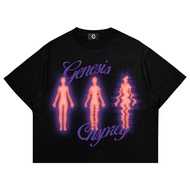 Genesis Conspiracy - Boxy Oversized T-shirt 3 People Black Unisex Cotton Combed 20s Boxy Shirt