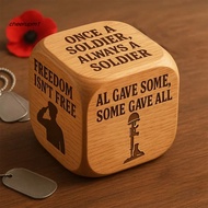 Veteran's Day Dice Handmade Wooden 6 Sides Decision Dice Veterans Souvenirs Appreciation Gifts for P