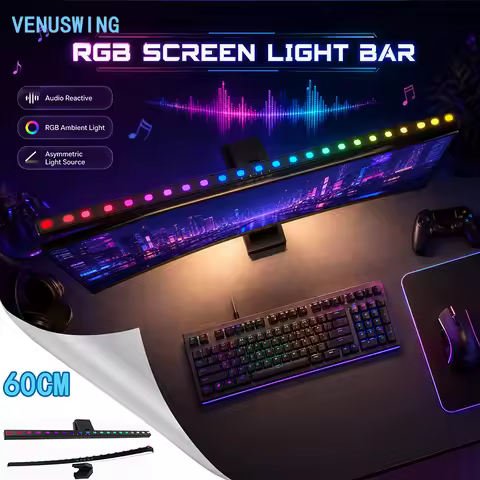 LED Curved Screen Light Bar Timer Switch Computer Monitor Light Bar RGB Stepless Dimming Light for S