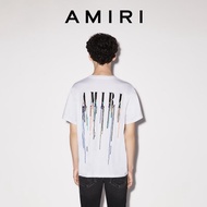 卐✖ Amiri เสื้อยืด ผ้าฝ้าย พิมพ์ลาย สีตัดกัน แฟชั่นฤดูใบไม้ผลิ ฤดูร้อน สําหรับผู้ชาย