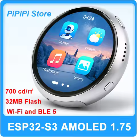 ESP32 S3 AI 1.75inch Development Board Aluminum Alloy Case AMOLED Round TouchScreen 466*466pixels 6-