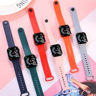 Gift High-value Square Men Women Button Rainbow C1-6 Electronic LED Harajuku Style Watch Cool Studen