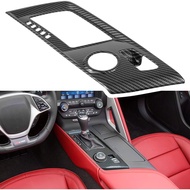 Carbon Fiber Look Control Gears Panel Protective Cover For Chevrolet Corvette C7 Z06 Z51 ZR1 Stingra