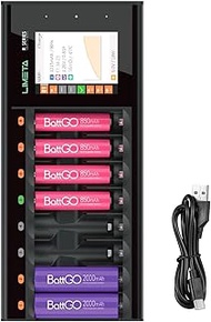 ISDT N8 8-Slots Fast Speedy Battery Charger with LCD Display,Type-C QC3.0 Output,Rechargeable Batter