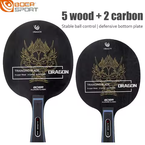 DRAGON Table Tennis Racket Blade 7-Ply 5 Wood Plus 2 Carbon Ping Pong Paddle Bat ITTF Approved Pingp