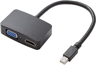 ELECOM TB-MDPHDVGABK Video Output Cable, Surface Compatible, Mini Display Port Male to HDMI Female &amp; VGA Female Converter, 0.5 ft (0.15 m)
