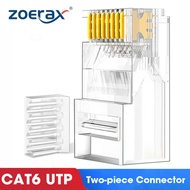 ZOERAX CAT6 RJ45 Connector 50μ Gold-Plated UTP Modular Plug 8P8C Crimp End Ethernet Connector for So
