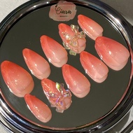Ciara Nails - PeachOMBRE OP02 Press On Nails + Free Glue & Nail File