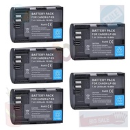 5pcs 2650mAh LP-E6 LP-E6N LPE6 LP E6 Battery For Canon EOS R R5 R6 5DS R 5D Mark II 3 5D Mark III 6D