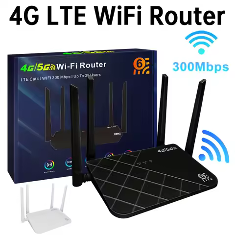 4G LTE WiFi Router 300Mbps Wireless Router 4 External Antennas 4G LTE Modem Router with SIM Card Plu