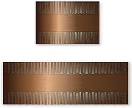 Big buy store Kitchen Rug Sets 2 Piece Brown Copper Non Slip Anti Fatigue Floor Mats Metal Comfort S