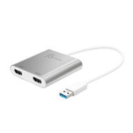 J5Create USB 3.0 to 4K HDMI & 2K HDMI Dual Display Adapter | USB to HDMI Convertor | JUA365