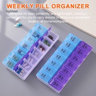 [Ready Stock] Travel Pill Container 7 Day Weekly Am Pm Pill Organizer Large 14 Compartments Twice Da