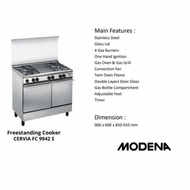 Modena FC9942S Kompor Gas Oven Freestanding Cooker 4 Tungku
