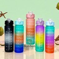 1000ml Rainbow Gradient Tritan Drinking Bottle with Sticker Water Bottle