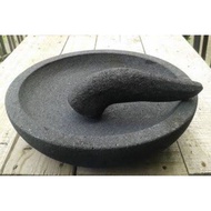 Cobek Batu Asli 20 22cm free ulekan batu asli cobek ulekan set batu asli 22