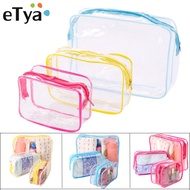 Women Travel Clear Cosmetic Bag Transparent Black Zipper Makeup Bag Organizer Box Waterproof Toiletr