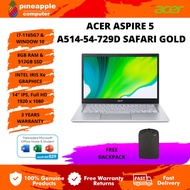 Acer Laptop Aspire 5 A514-54-729D Safari Gold (14' FHD IPS/Intel i7-1165G7/8GB/512GB/Intel Iris Xe/H