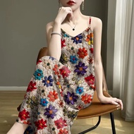 Preferred Ready Stock - Sleeveless Printed Crop Top Summer Dress 2603DAILY