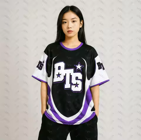 New Y2K Fashion T-Shirt Men And Women BTS Youth Round Neck Breathable Quick Drying Jersey Boy's Girl
