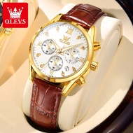 OLEVS Jam Tangan Perempuan Original Waterproof Quartz Leather Luminous Chronograph Casual Fashion Wa