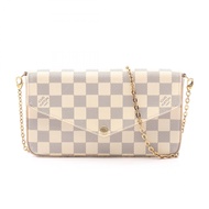 [二手] 路易威登LOUIS VUITTON單肩包 Pochette Felicie Damier Azur N40491 PVC 塗層帆布 Pochette Felicie