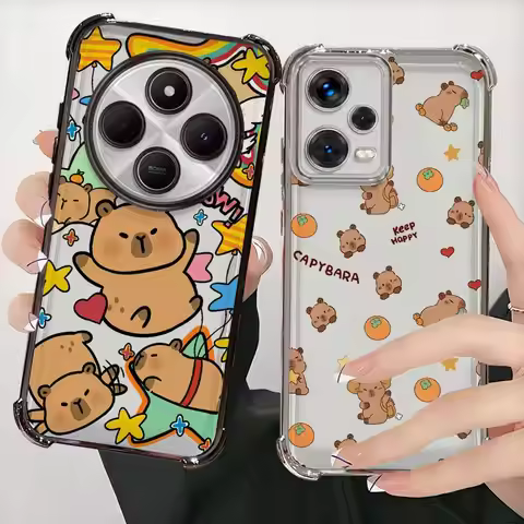 Cute Capybara Case for Xiaomi Redmi 13C A3X 14C A5 K80 5G A3 K80 Pro Soft Cover