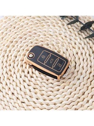 Tpu汽車鑰匙套,全面覆蓋保護袋,適用於vw Polo Tiguan Passat Golf Jetta Lavida Skoda Octavia