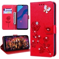 Diamond Embossing Print Rose Case For LG Stylo 5 4 3 Stylus 3 2 Plus G8S G8 G7 ThinQ G6 Book Leather Full Silicone Cover