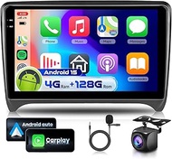 4G 128G VECHTEL 9 Inch Bluetooth Car Radio for Audi TT 2006-2014 Carplay Android Car, Android 15, EQ