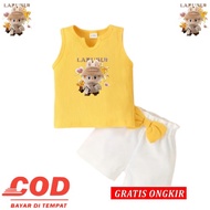 Baju Rajut Anak Perempuan Motif Labubu Virall Setelan Tanktop Kekinian