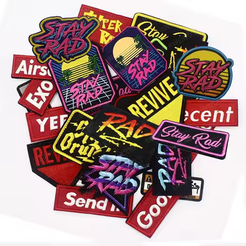 LIBERWOOD Stay Rad Yeet Send It Goon Decent Exotic Operator Embroidered Patch PVC Badge Palm Tree Ho