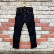 levis 510 二手牛仔褲-正品 窄管 彈性 深藍-(levis 05510-0485)-W29 L32