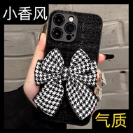 เคสโทรศัพท์ผู้หญิงสุดหรูพร้อมโบว์ผีเสื้อสีดำ ดีไซน์หรูหรา ป้องกันรอยขีดข่วน สำหรับ Apple 15promax 14