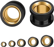 1 Pair Stainless Steel Ear Plug Tunnel Gauge for Ear 6/8/10/12/14mm Mixed Color Ear Expander Body Pi