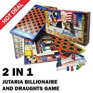 2 in 1 Jutaria Billionaire and Draughts Board Game Classic Fun Challenge Family Friend/Papan Permain