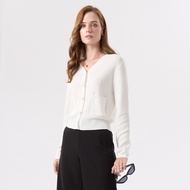 ESPADA คาร์ดิแกนคอวี ผู้หญิง สีออฟไวท์ | V-neck Cardigan | 01104