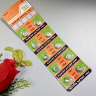 Blister of 10 hearing aid watch batteries code AG5 LR754 - P0001