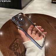 NORVIK for Luxury Plating Phone Case Clear Cover Camera Lens Protector Shockproof Transparent Soft C