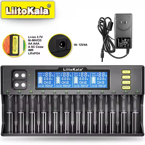 Liitokala Lii-202 18650 1.2V 3.7V 3.2V AA/AAA 26650 10440 16340 21700 20700 14500 18490 NiMH Lithium