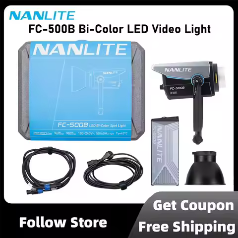 Nanlite FC-500B Bi-Color LED Video Spotlight 520W 2700K-6500K High Power Fill Light APP DMX/RDM Remo