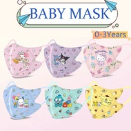 [0-3Years odl]50PCS 3D Face Mask for Kids 3ply Breathable Protective Mask Cartoon Duckbill 3D Butter
