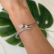 Gelang Kaku Emas Putih Fashion Zircon Kadar 75% 14.7 Gram