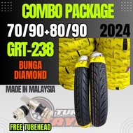 [Combo Package] Tire tayar tyre GRT238 bunga diamond 7090 8090 tubeless Motorcycle