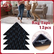 12Pcs Double Sided Rug Tape Non Slip Adhesive Rug Pad Tape Reusable Carpet Mat Fixed Sticker
