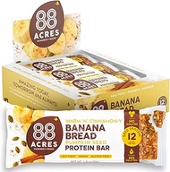 88 Acres Plant Based Seed Protein Bar | 9 Pack, Banana Bread | 12g of Plant Based Protein, Gluten Fr
