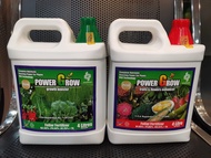 KOS Power Grow Organic Foliar Fertilizer Green &amp; Red 4 LITERS  for Growth Booster &amp; Fruit Flower Enhancer