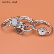 [Brightnessdin] 1pc silver bangle watches women fashion bracelet quartz watch students watch Bq