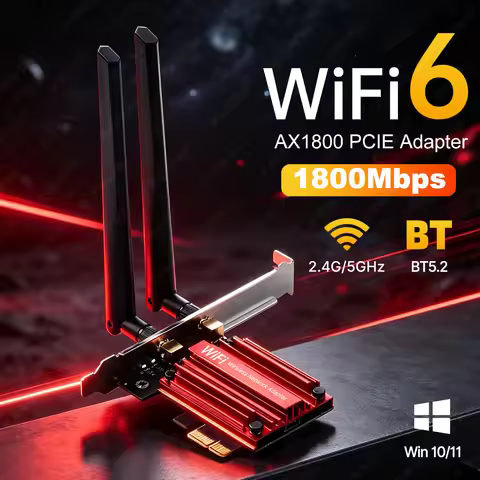 WiFi 6 AX1800 PCIE Adapter BT5.2 Dual Band 5Ghz/2.4Ghz 802.11AX WiFi6 1800Mbps Wireless Network Card
