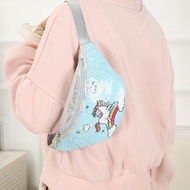 .!!! UNICORN SEQUIN CHILDREN'S SLING BAG UNICORN SEQUIN WAIST BAG マ